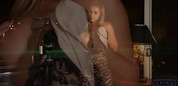  Huge tits blonde teen babe Tahlia Paris solo striptease softcore porn